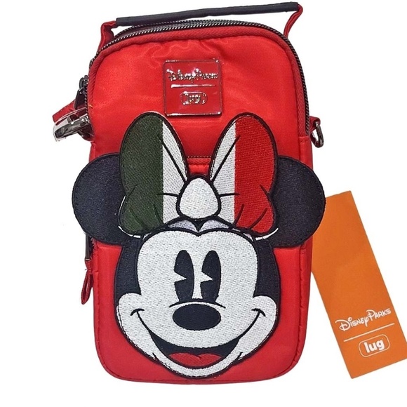 lug Handbags - 2024 Disney Parks Epcot Italy Minnie Mouse Face Lug Mini Skeeter Crossbody Bag